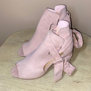JustFab Blush Peep-Toe Heeled Boots